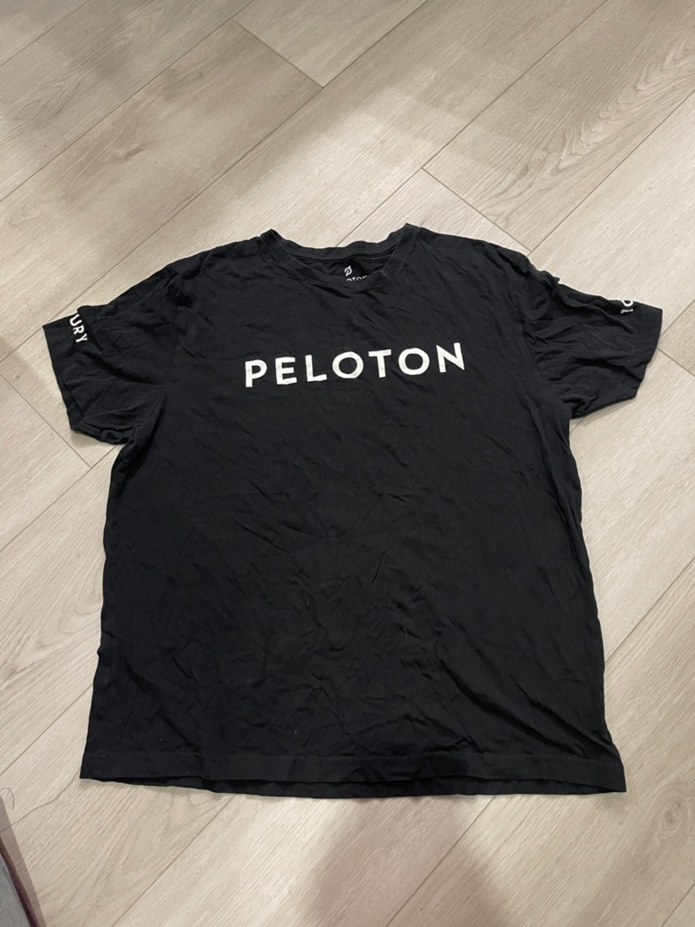 Peloton Black Tee with White Logo